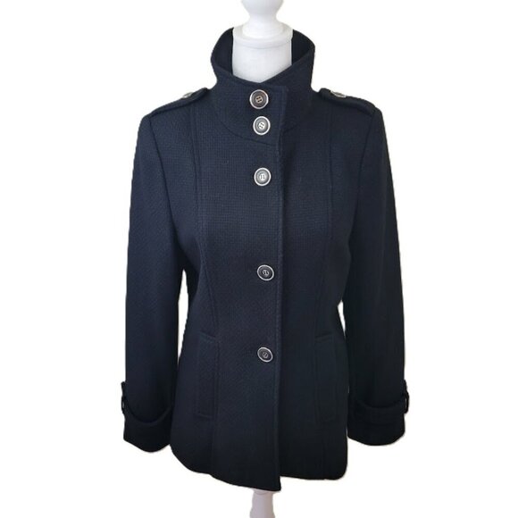 Kristen Blake Jackets & Blazers - Kristen Blake Wool Blend Black Coat Mid-Length Warm Classic Coat Women's Size S